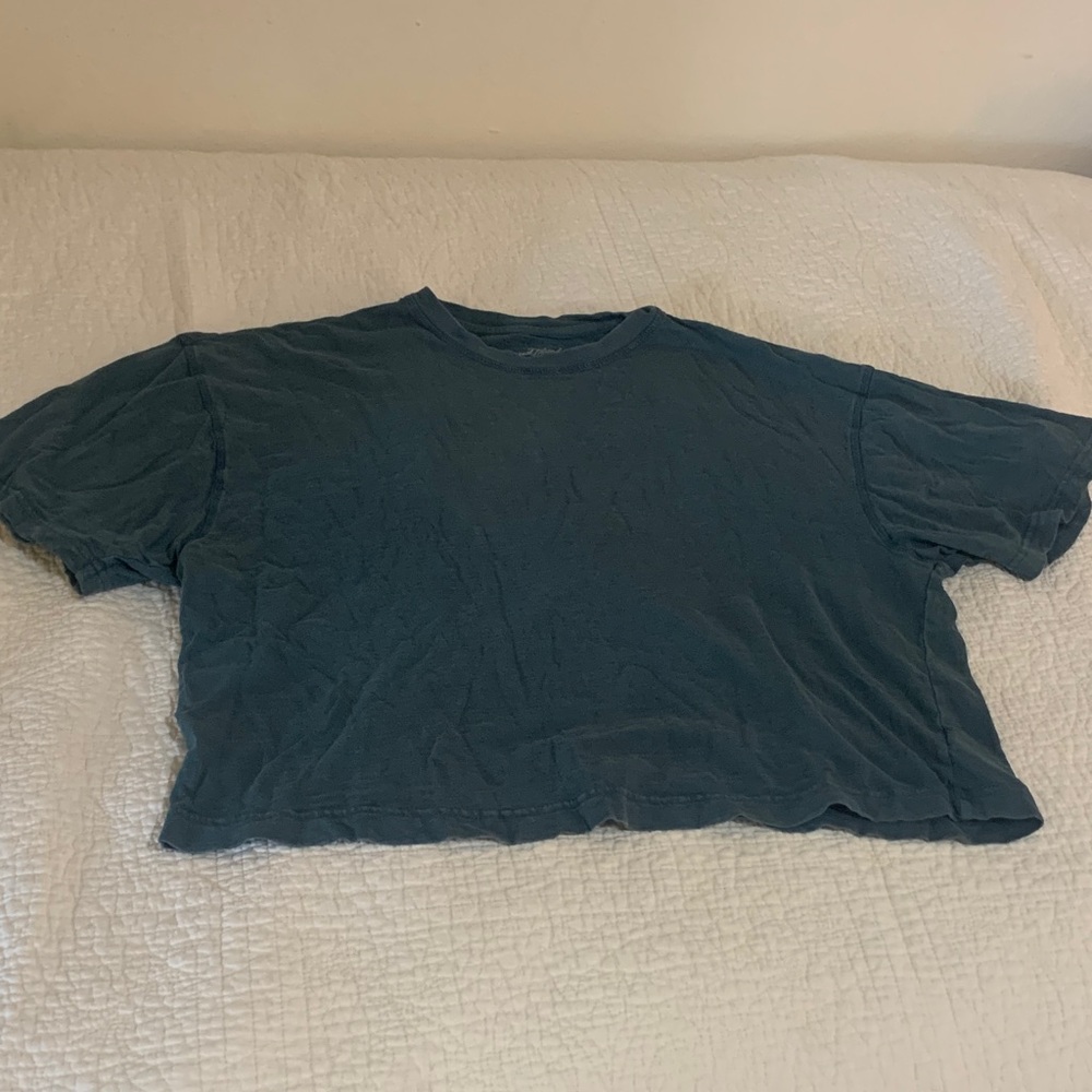 Teal Cropped T-Shirt